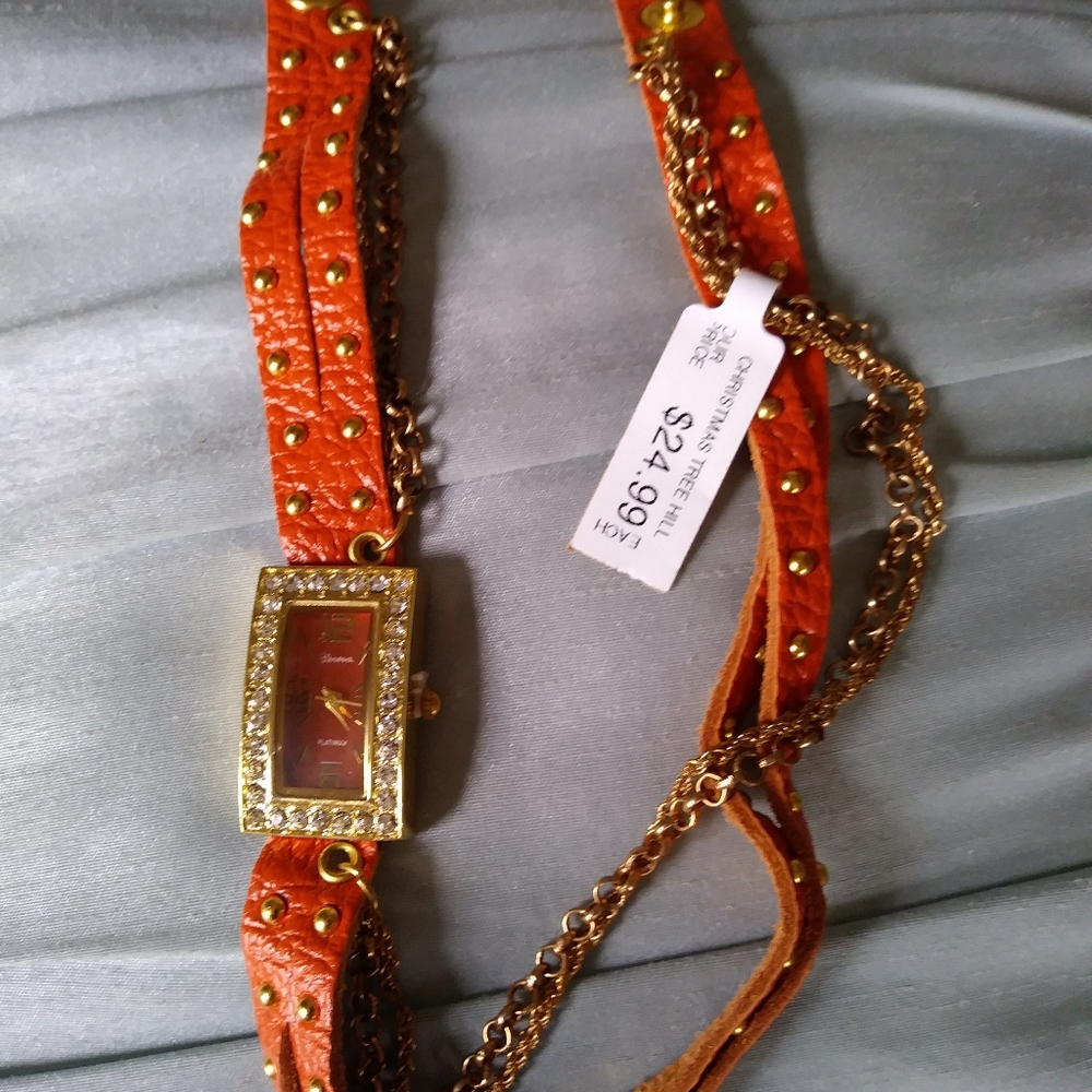 Leather wrap watch